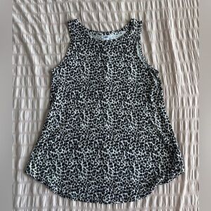 Old Navy Luxe Black and White Leopard Print Tank Top (S)